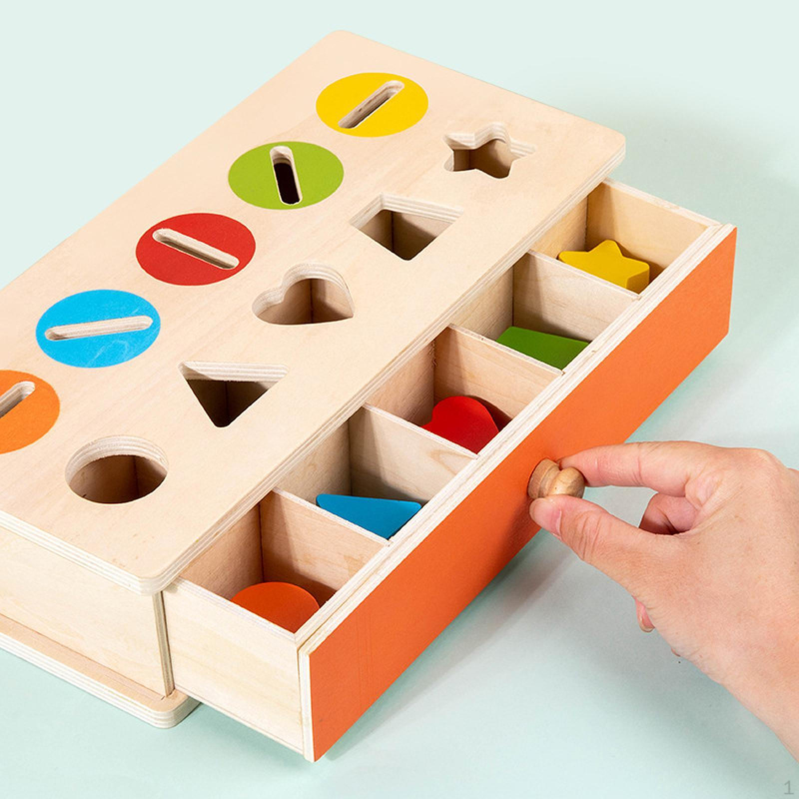 Wooden Montessori object permanence posting box