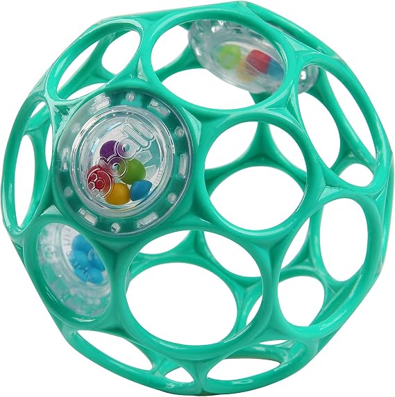 Bright Starts Oball easy-grasp rattle in teal