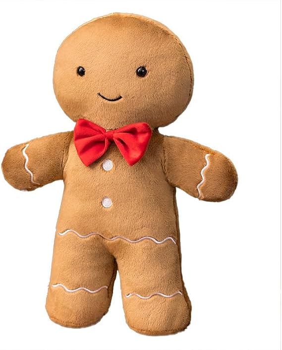 Twelve inch soft gingerbread man plush Christmas toy