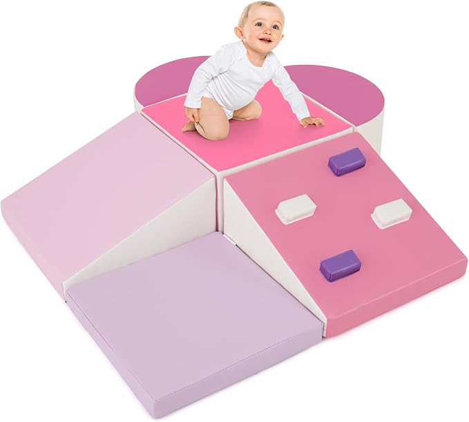 OLAKIDS six-piece peach foam climbing and crawling play set