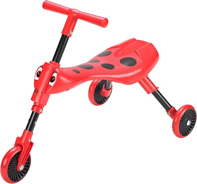 Red and black Scuttlebug Beetle three-wheel ride-on tricycle