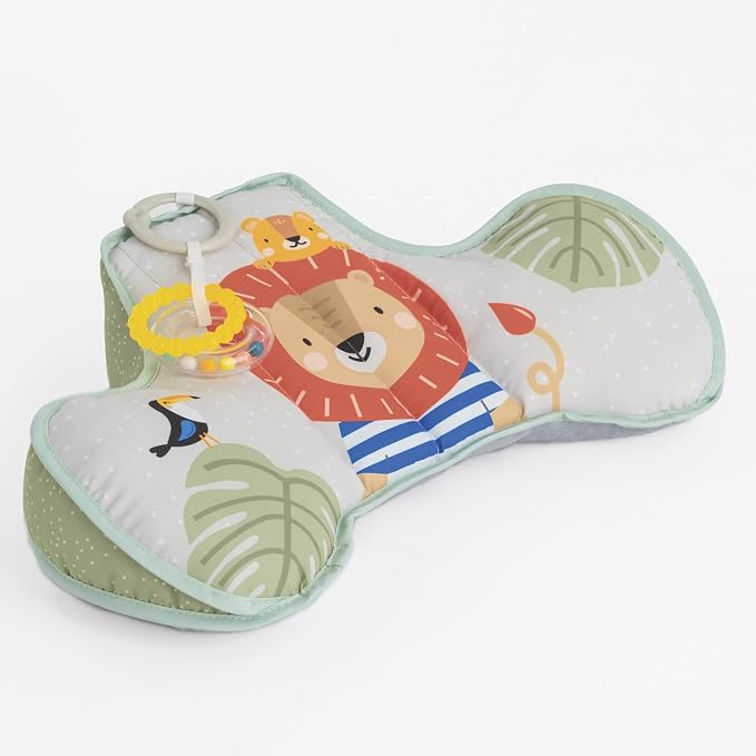 Taf Toys Tummy Time Lion Cushion with detachable teether and rattle toys